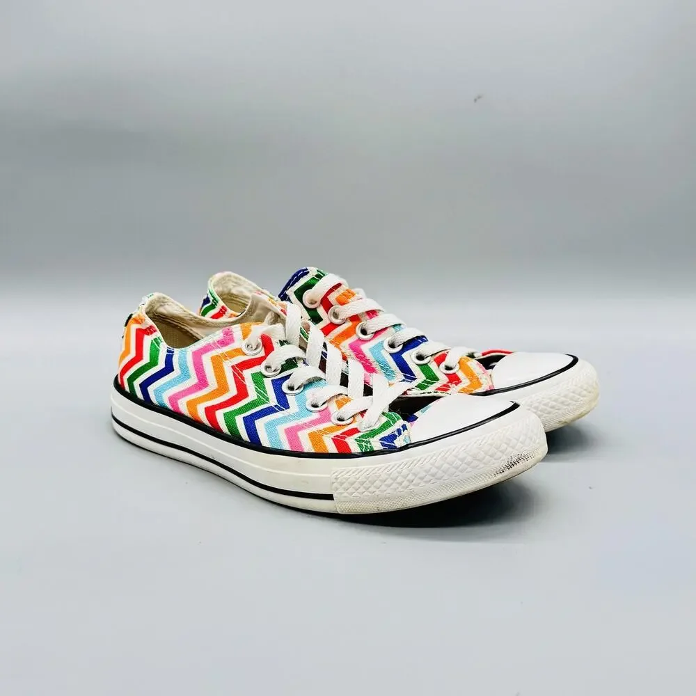 Converse Shoes Womens 7 Multicolor Chevron Chuck Taylor All Star 2 Sneakers